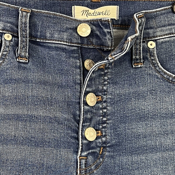 Madewell Jeans 27 Skinny 9" Mid Rise Denim Button Fly Pockets Medium Wash New - Picture 2 of 14